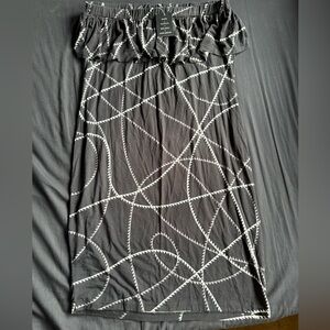 Elegant Strapless Black and White Dress